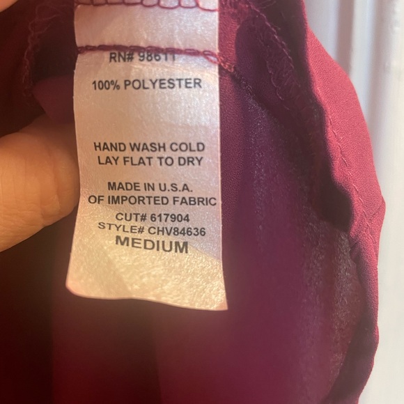 Eight Sixty High Low V Neck Peasant Blouse in Plum Noir-Size M, Like New - Picture 7 of 7